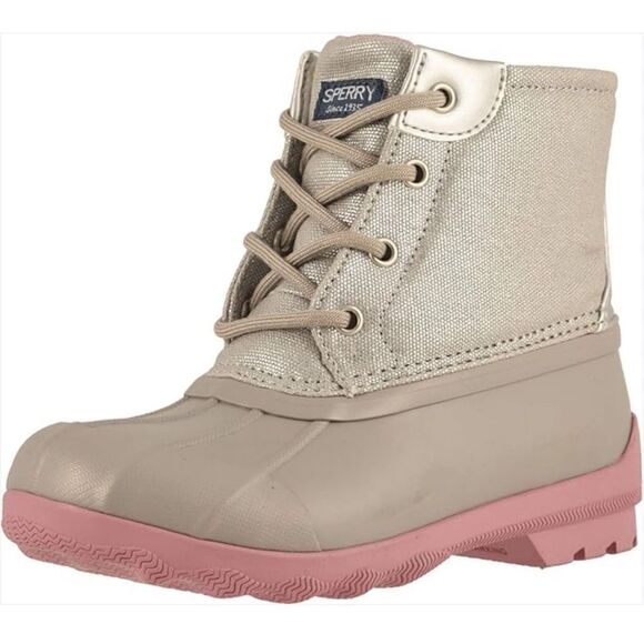 Sperry Kids Girl's Port Boot (Big Kid) Girls Size 10M Ivory Waterproof - Picture 1 of 9